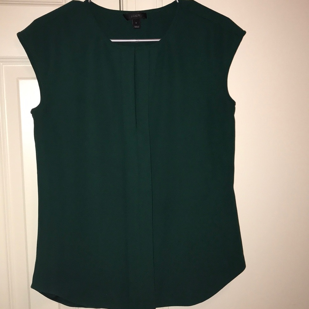 J.Crew - forest green blouse